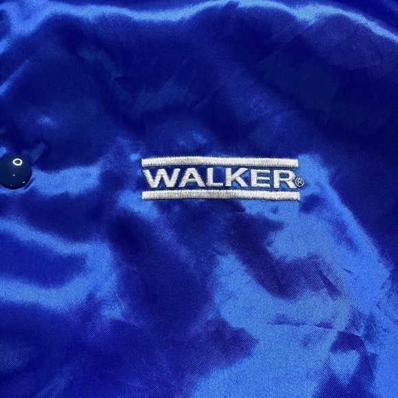 Vintage Girard Blue Satin Nylon Walker Bomber Jacket Large USA - Picture 5 of 8